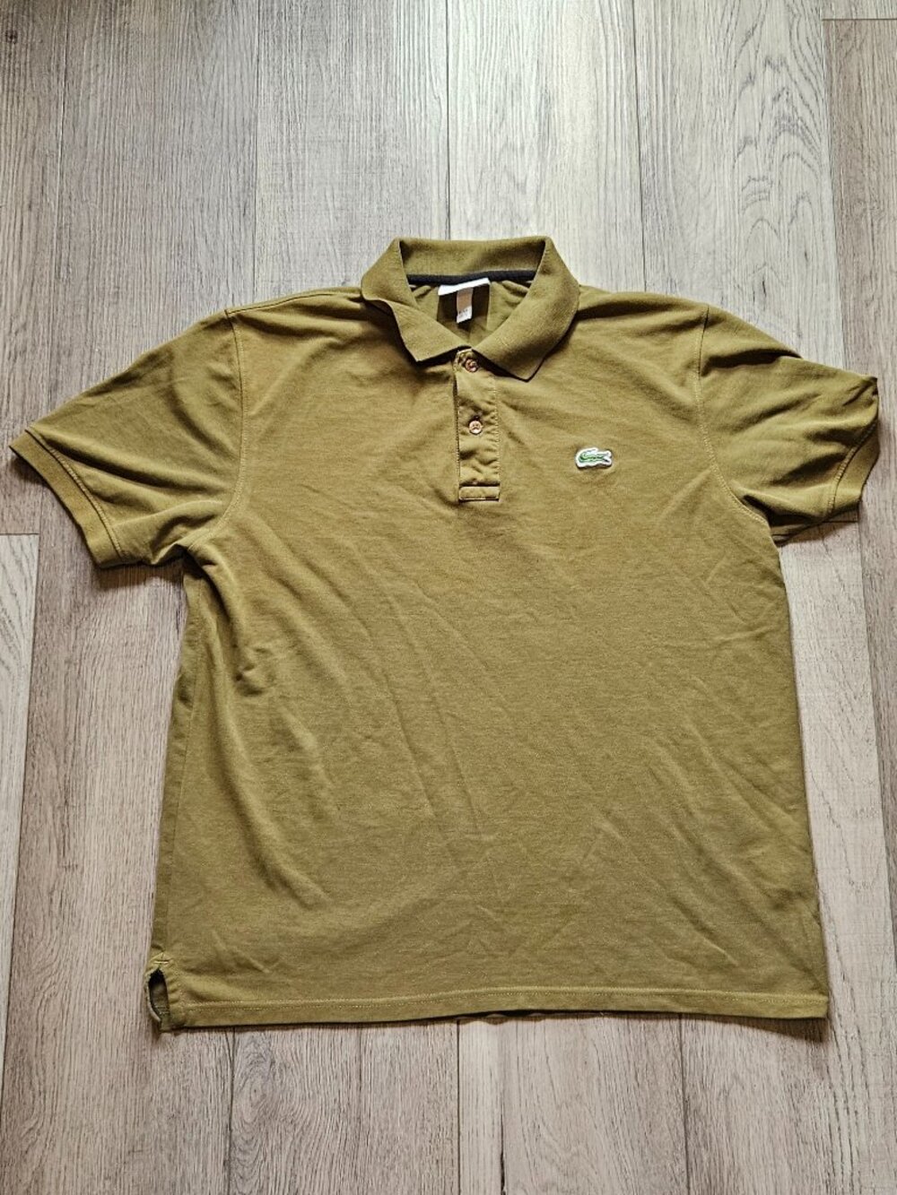 Lacoste Olive Green Classic Fit Short Sleeve Polo Shirt Men's EUR 5 / US L